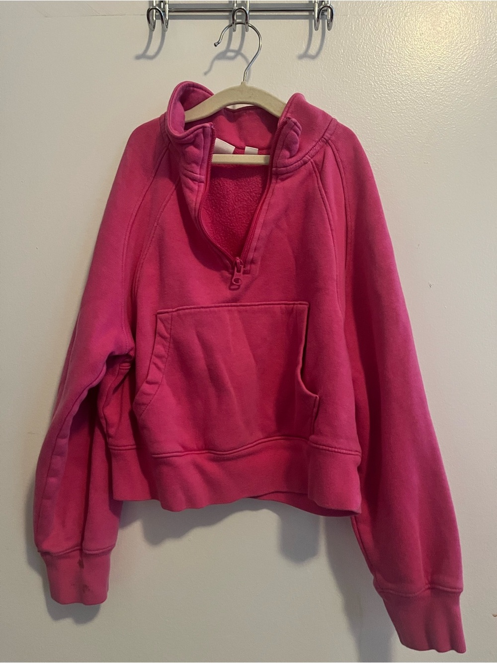 GAP Bright Pink Half-Zip Fleece Hoodie